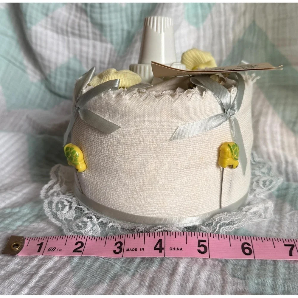 Vintage Baby Shower Diaper Cake with Original Tag – Preserved 1983 Keepsake